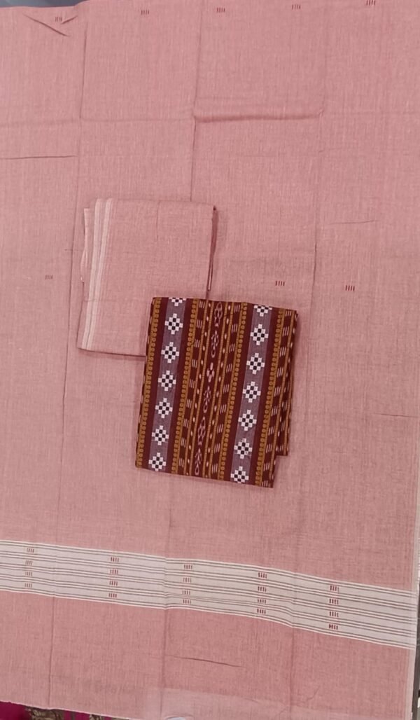 Maroon and pink sambalpuri dress material - Image 2