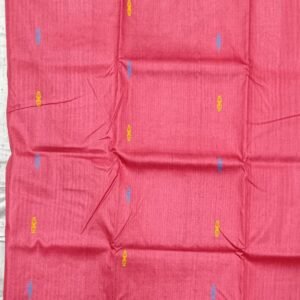 Red and black motif pure tussar silk saree with blouse
