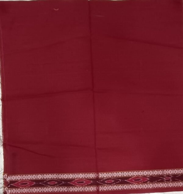 Maroon cotton blouse piece with rudraksha border