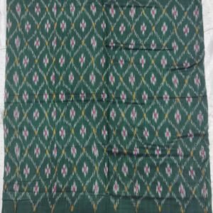 Green and red sambalpuri pure cotton saree