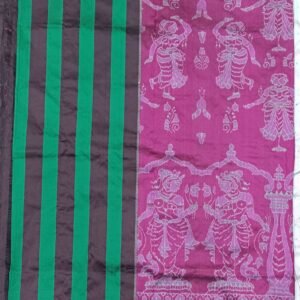 Magenta and coffee sambalpuri patli silk saree
