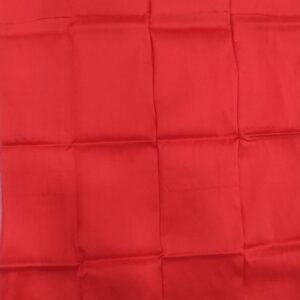 Red silk blouse piece with golden rudraksha border