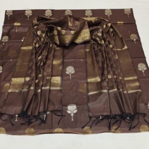 Coffee banarasi silk dress material