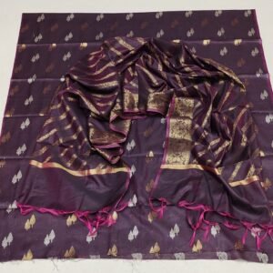 Magenta banarasi silk dress material