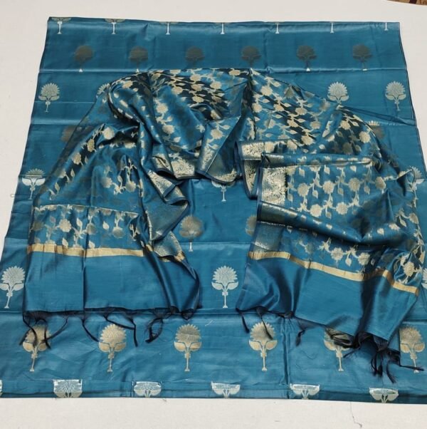 Sky banarasi silk dress material