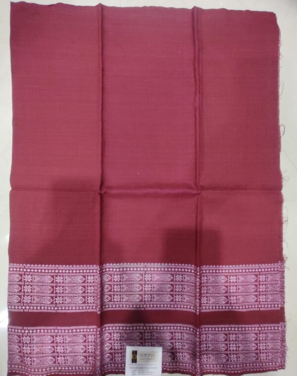 Maroon cotton blouse piece with fishes border