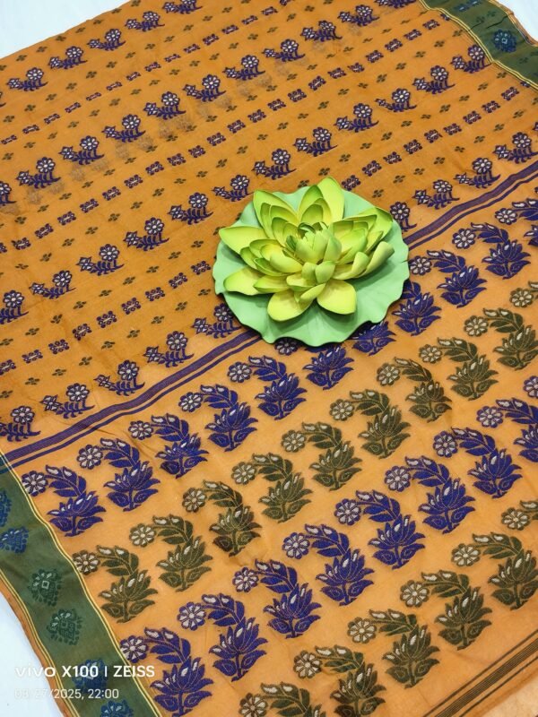 Brown baluchari pure cotton saree with blouse