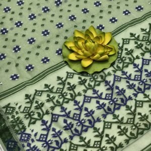 Light green baluchari pure cotton saree with blouse