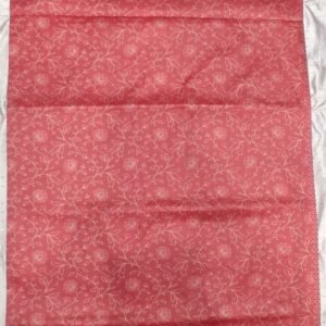 Peach flower pattern banarasi silk saree with zari work