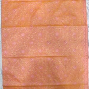 Yellow flower pattern banarasi silk saree with blouse