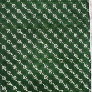 Green flower pattern banarasi silk saree with zari work