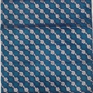 Sky blue flower pattern banarasi silk saree with zari work