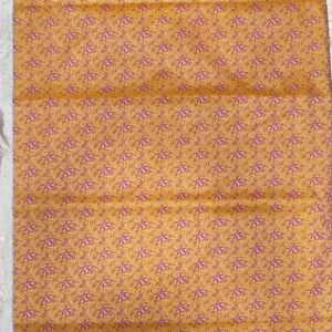 Yellow and pink flower pattern banarasi silk saree with blouse