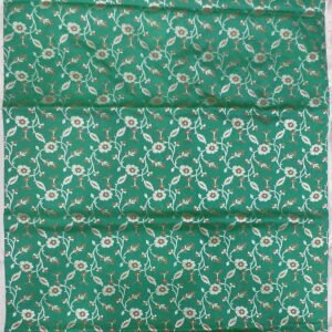 Green flower pattern banarasi silk saree with zari work