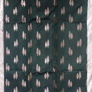 Green leaf pattern banarasi silk saree with zari work