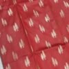 Red leaf pattern banarasi silk saree with zari work - Image 4