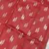 Red leaf pattern banarasi silk saree with zari work - Image 2