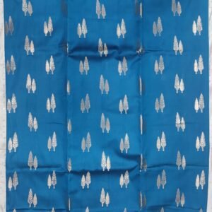 Sky leaf pattern banarasi silk saree with zari work