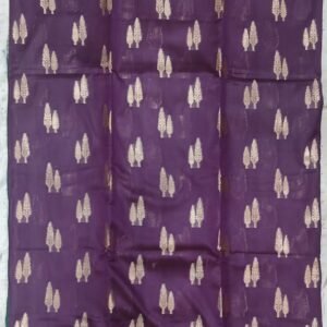 Magenta leaf pattern banarasi silk saree with zari work