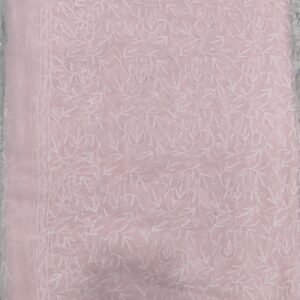 Light pink lucknow chikankari Georgette saree with blouse