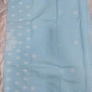 Sky lucknow chikankari cotton saree with blouse
