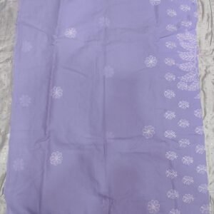 Purple lucknow chikankari cotton saree with blouse
