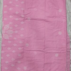 Pink lucknow chikankari cotton saree with blouse