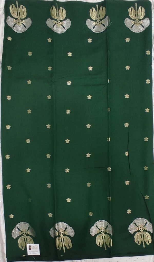 Green buti pattern pure banarasi soft silk saree with blouse