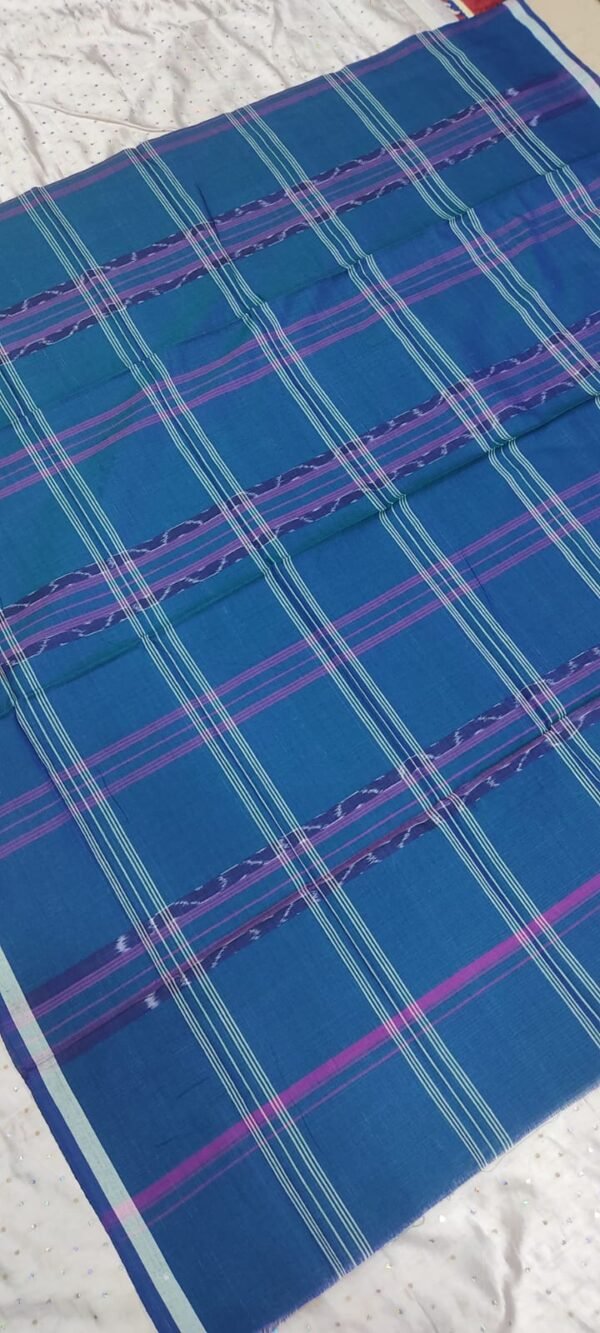 Blue checks sambalpuri cotton lungi - Image 2