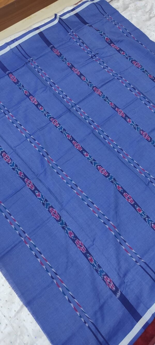 Blue sambalpuri cotton lungi - Image 3