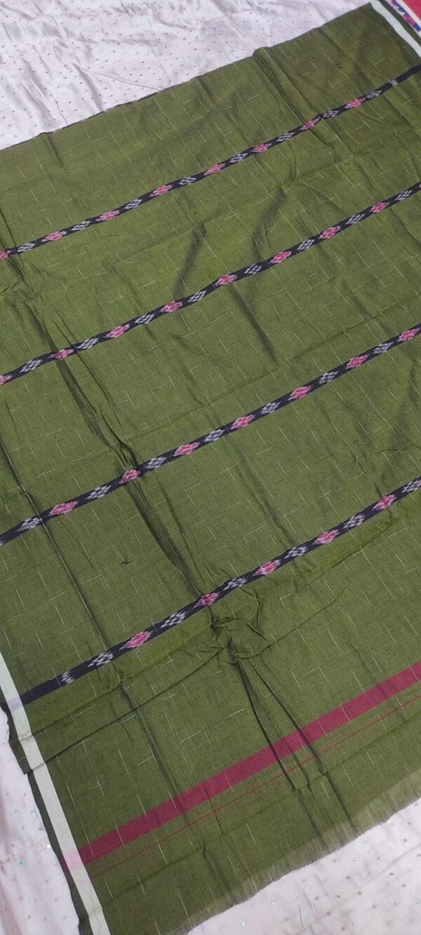 Green sambalpuri cotton lungi - Image 2
