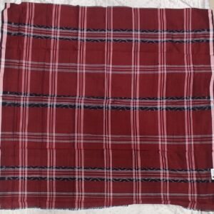 Brick red checks sambalpuri cotton lungi