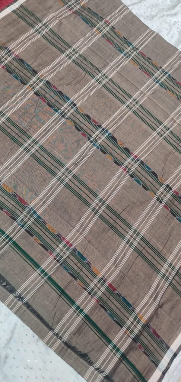 Brown checks sambalpuri cotton lungi - Image 2