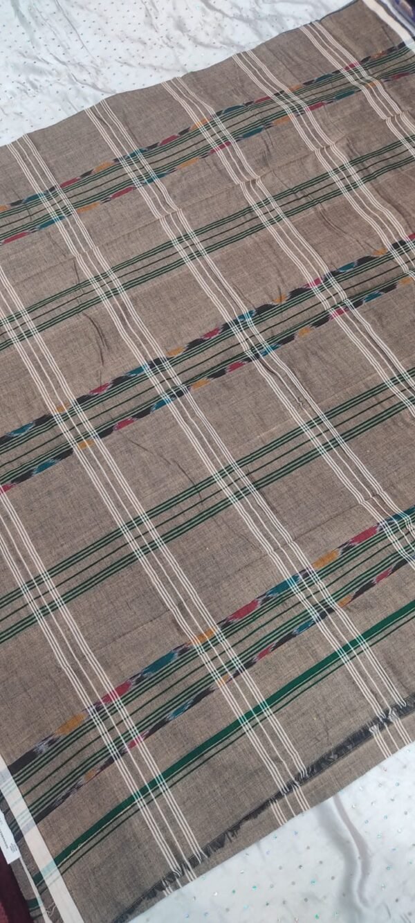 Brown checks sambalpuri cotton lungi - Image 3
