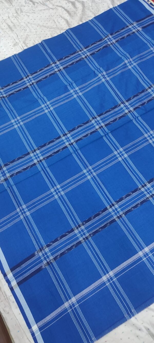 Blue checks sambalpuri cotton lungi - Image 4