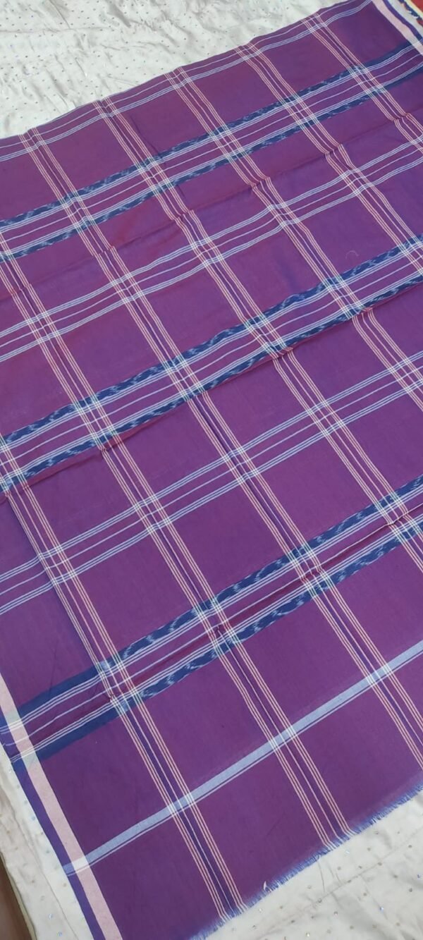 Blue checks sambalpuri cotton lungi - Image 2