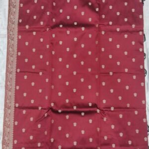 Maroon resam work banarasi silk saree with blouse