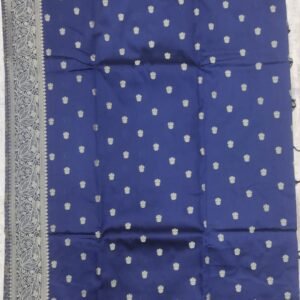 Blue resam work banarasi silk saree with blouse