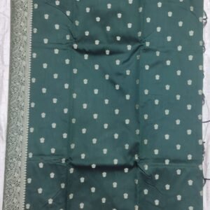 Green resam work banarasi silk saree with blouse