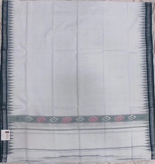 White cotton towel green rudraksh border