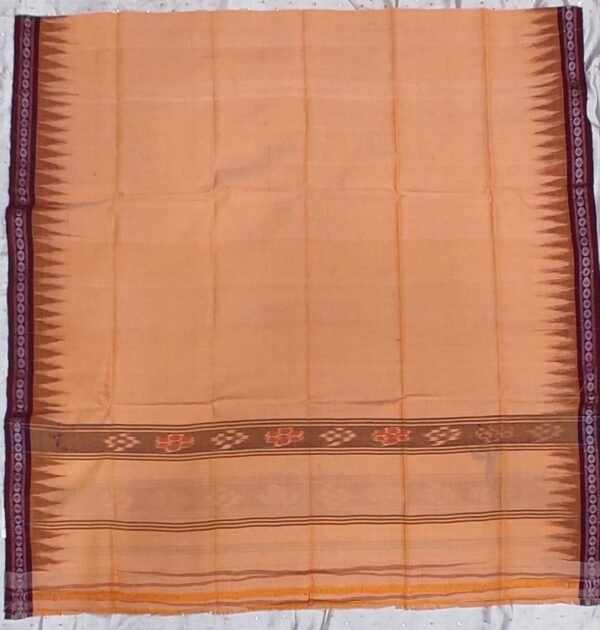 Brown cotton towel maroon rudraksh border