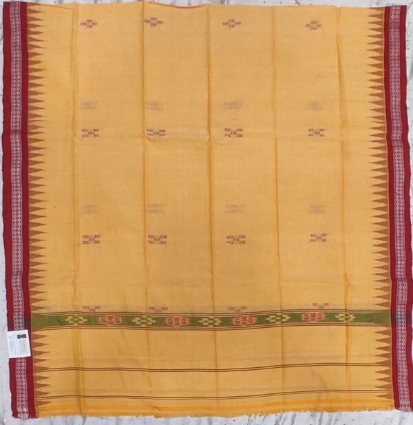 Brown cotton towel red rudraksh border