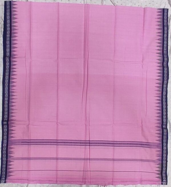 Pink cotton towel blue rudraksh border