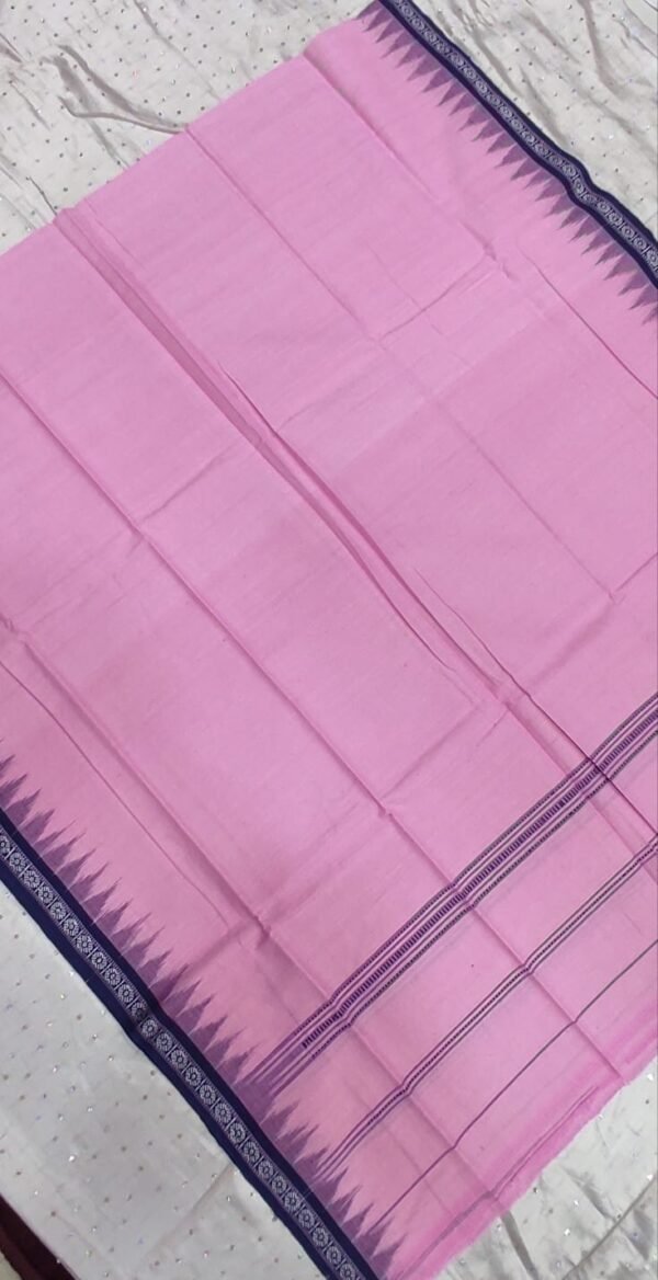 Pink cotton towel blue rudraksh border - Image 3
