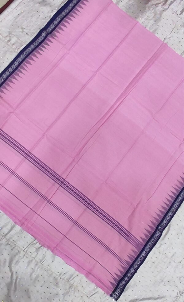 Pink cotton towel blue rudraksh border - Image 2
