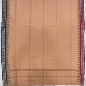 Brown cotton towel with ganga yamuna border