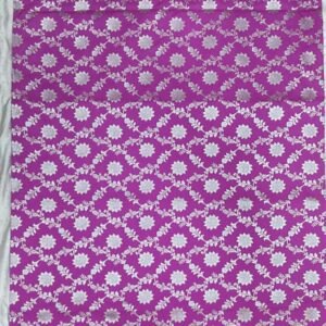 Purple flower pattern banarasi silk saree with zari work