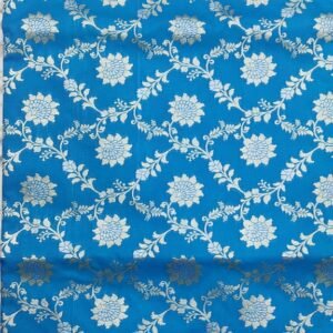 Sky flower pattern banarasi silk saree with zari work