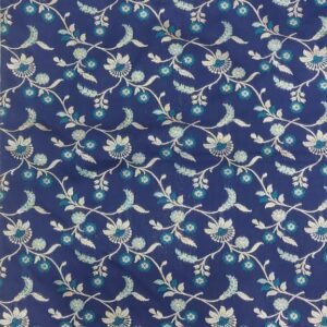 Blue flower pattern banarasi silk saree with zari work