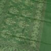 Green flower pattern banarasi silk saree with blouse - Image 8